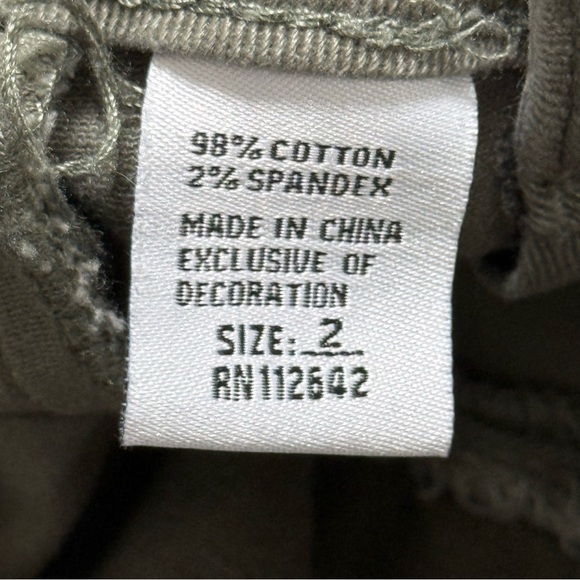 Revelation Denim Flare High Rise Button Dark Olive Wide Leg Jeans - Picture 14 of 14